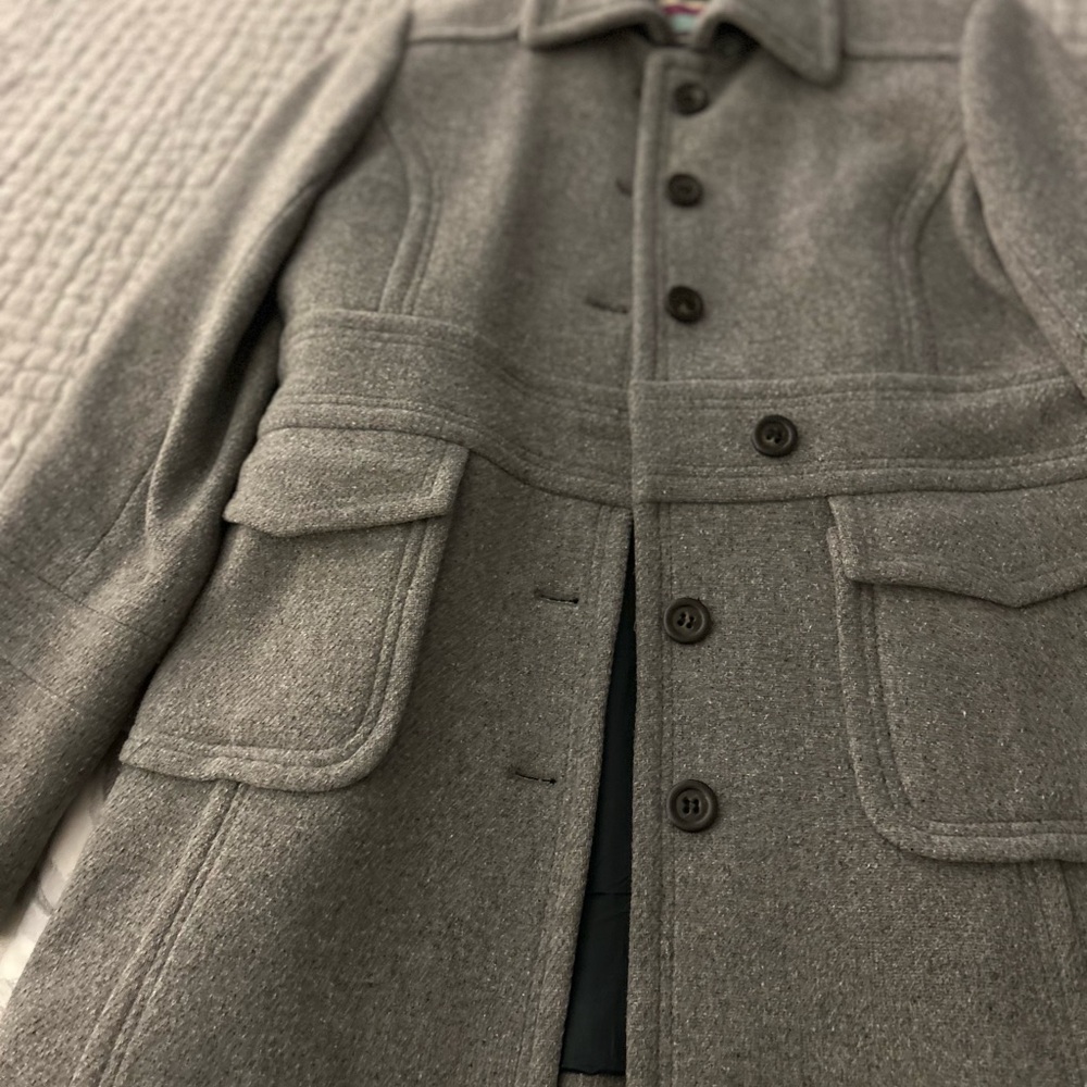 J. Crew Gray Wool Pea Coat with Tailored Fit